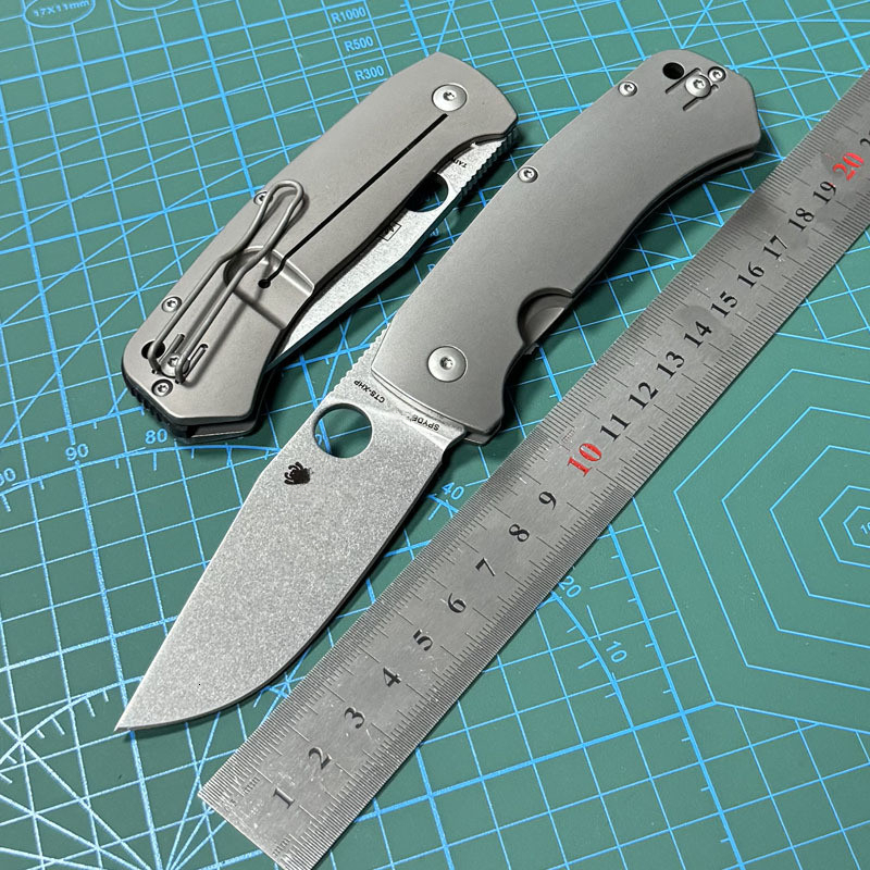 C186 Pocket Folding Knife Real Blade Titanium Alloy Handle Ceramic Bearing Camping Outdoor EDC Utility Knife Pocket Knife