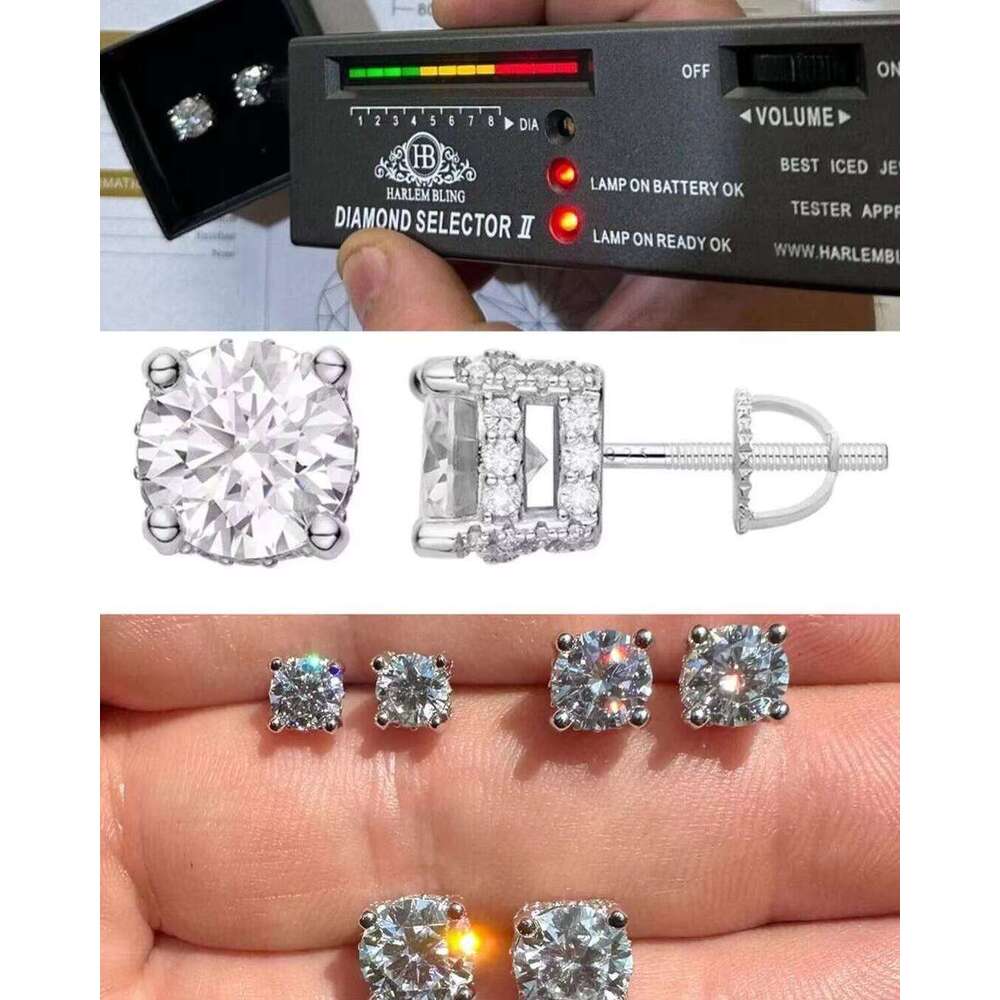 High Quality Hip Hop VVS GRA Certificated Luxury Hoop Wedding Ice with VVS moissanite Earrings - view 7