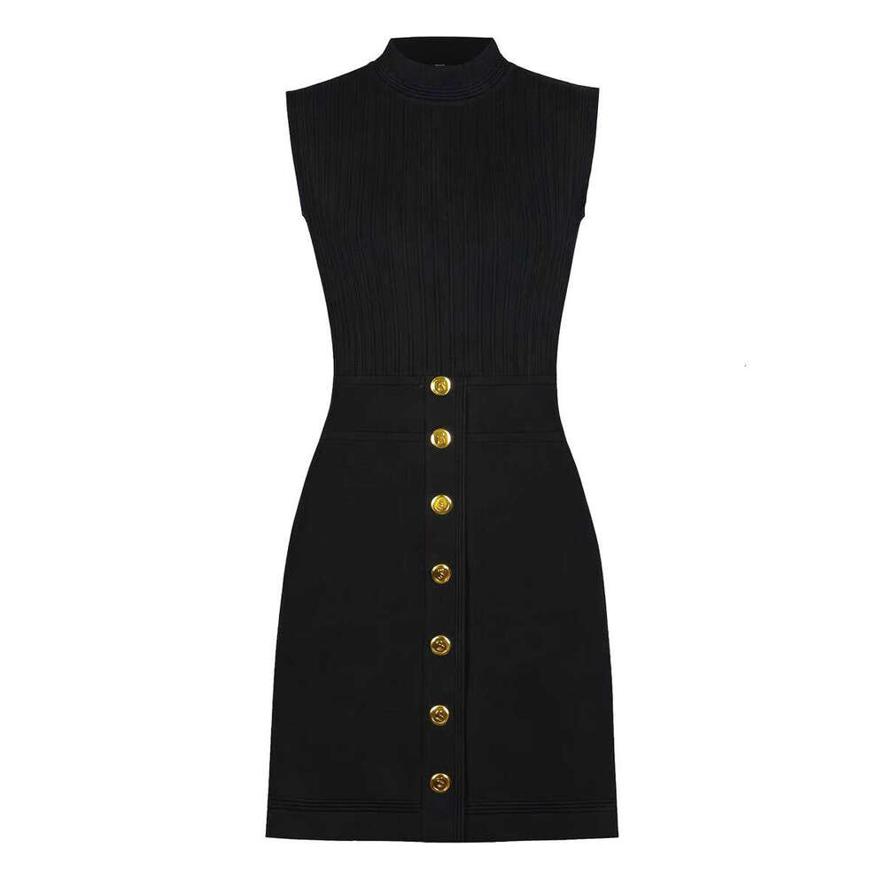 Designer's high-quality women's summer new slim k30 fit sleeveless elegant women's knitted dress
