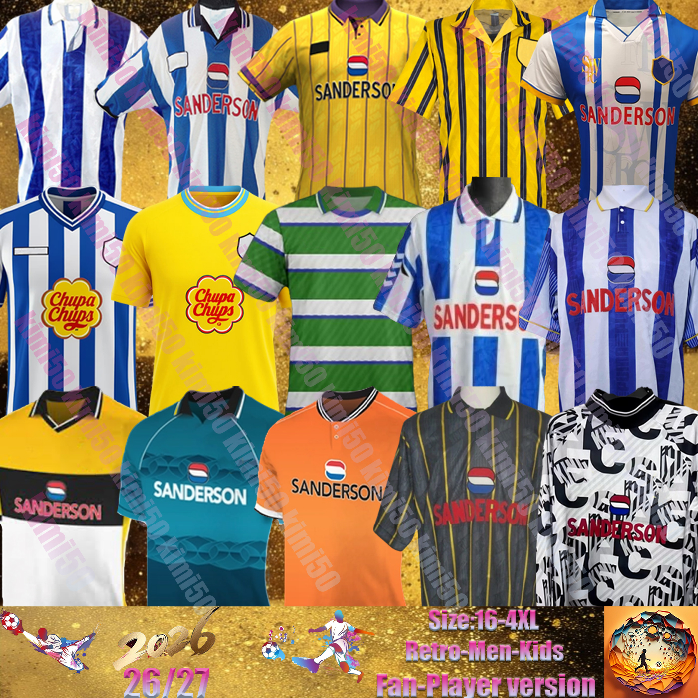 Sheffield Wednesdays soccer jerseys Retro 91 92 93 97 98 99 01 HIRST WADDLE DI CANIO OHARE LINIGHAN Will Vaulks Callum Paterson Michael Smith Bakinson classic vintage