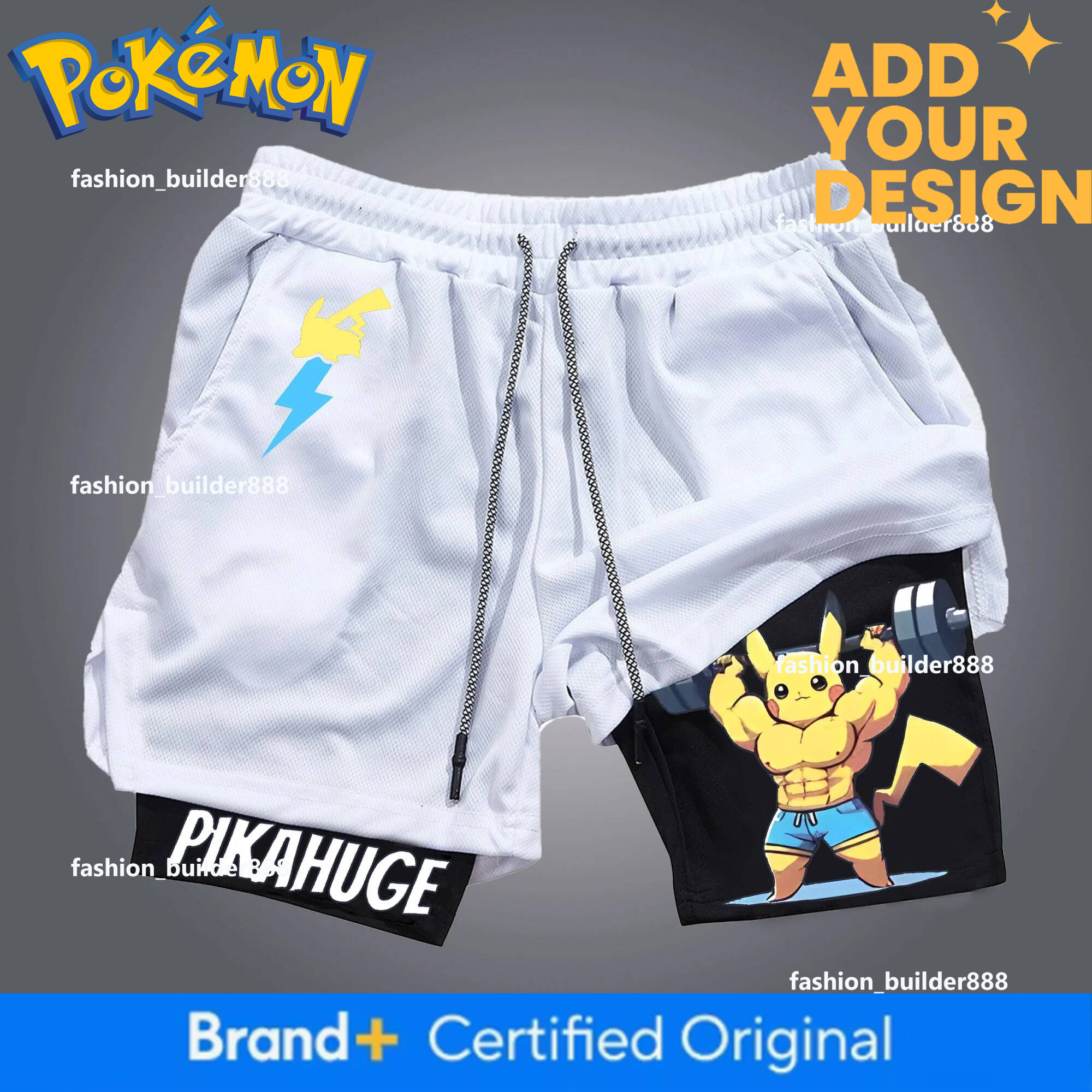 PokeMon Fitness Pikachu Shorts For Men And Women Couple