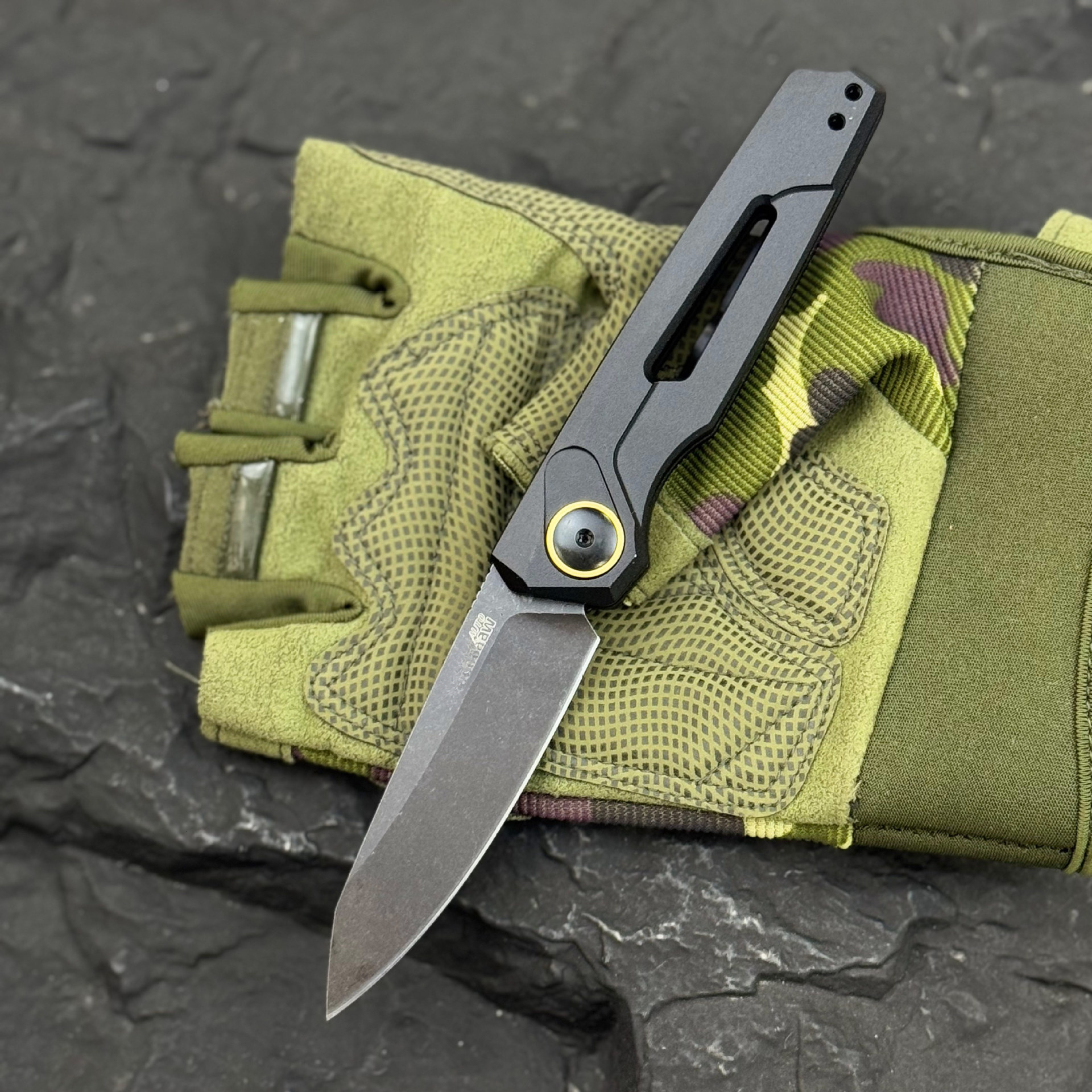 KS 7550 Launch 11 Multifunctional Carving Knife 2.75 "CPM-154 Steel Blade Outdoor Hunting Knife for Camping and Wilderness