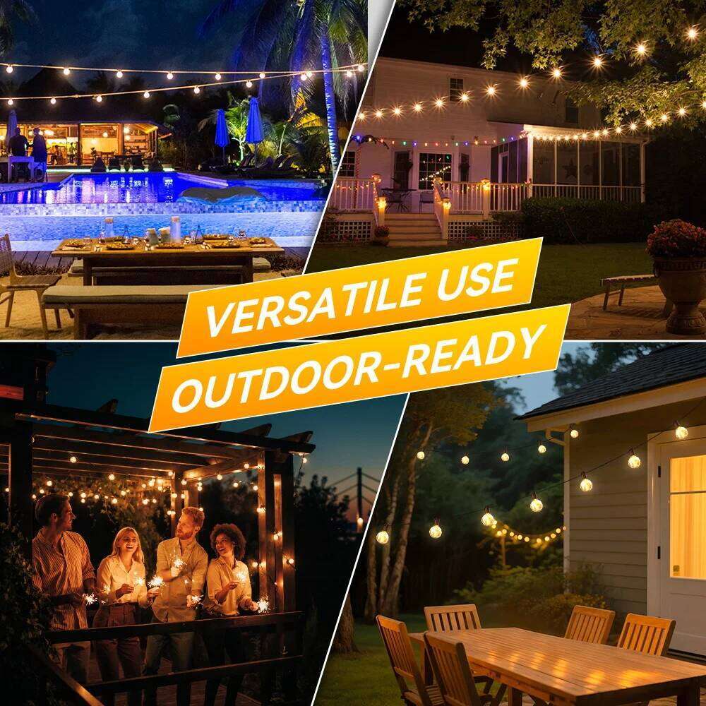 Outdoor Solar Light IP65 Waterproof E12 Bulb Garden String Lamp Remote Control Christmas Fairy Lights for Yard Decor Lighting