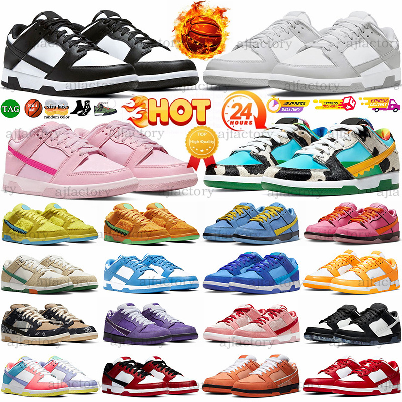 Designer Shoes GAI White Black Panda Low Grey Fog Men Women Triple Pink Brown Purple Lobster University Blue Red Sanddrift Powerpuff Girls Trainers Sports Sneakers
