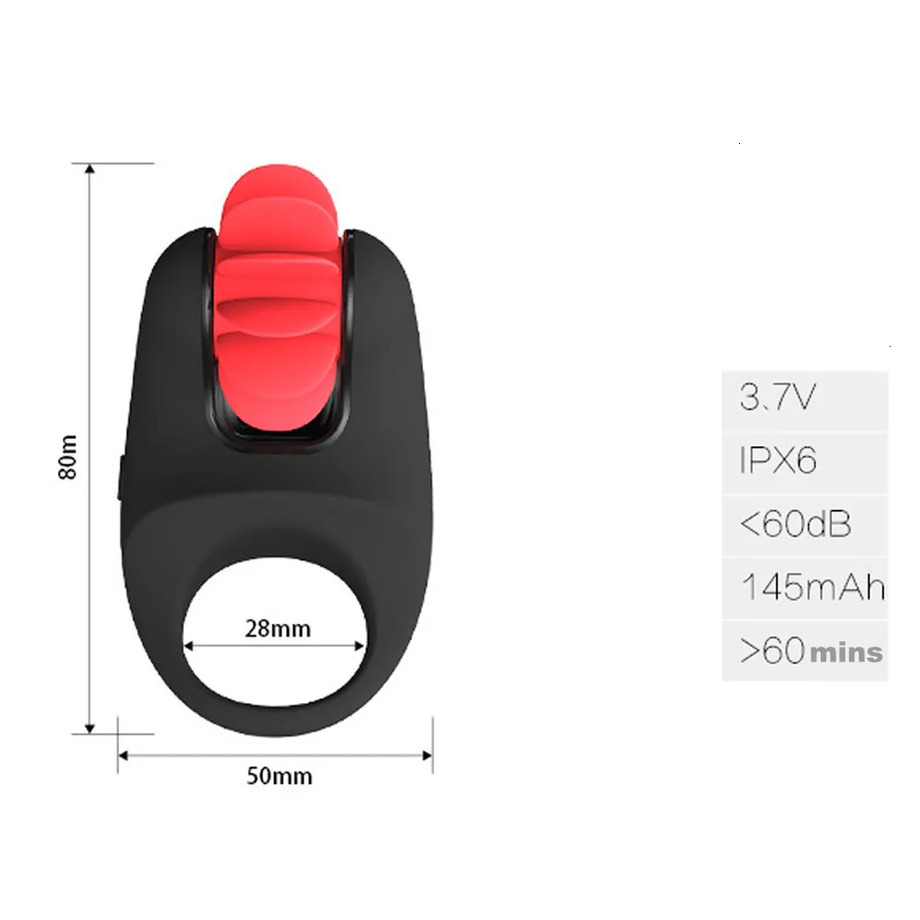 adult toys 2026 New 10 Speeds Vibrators Penis Cock Rings Sex Toys For Couple Male Delayed Ejaculation Rotation Clitoris Stimulator Tongue Licking 1012