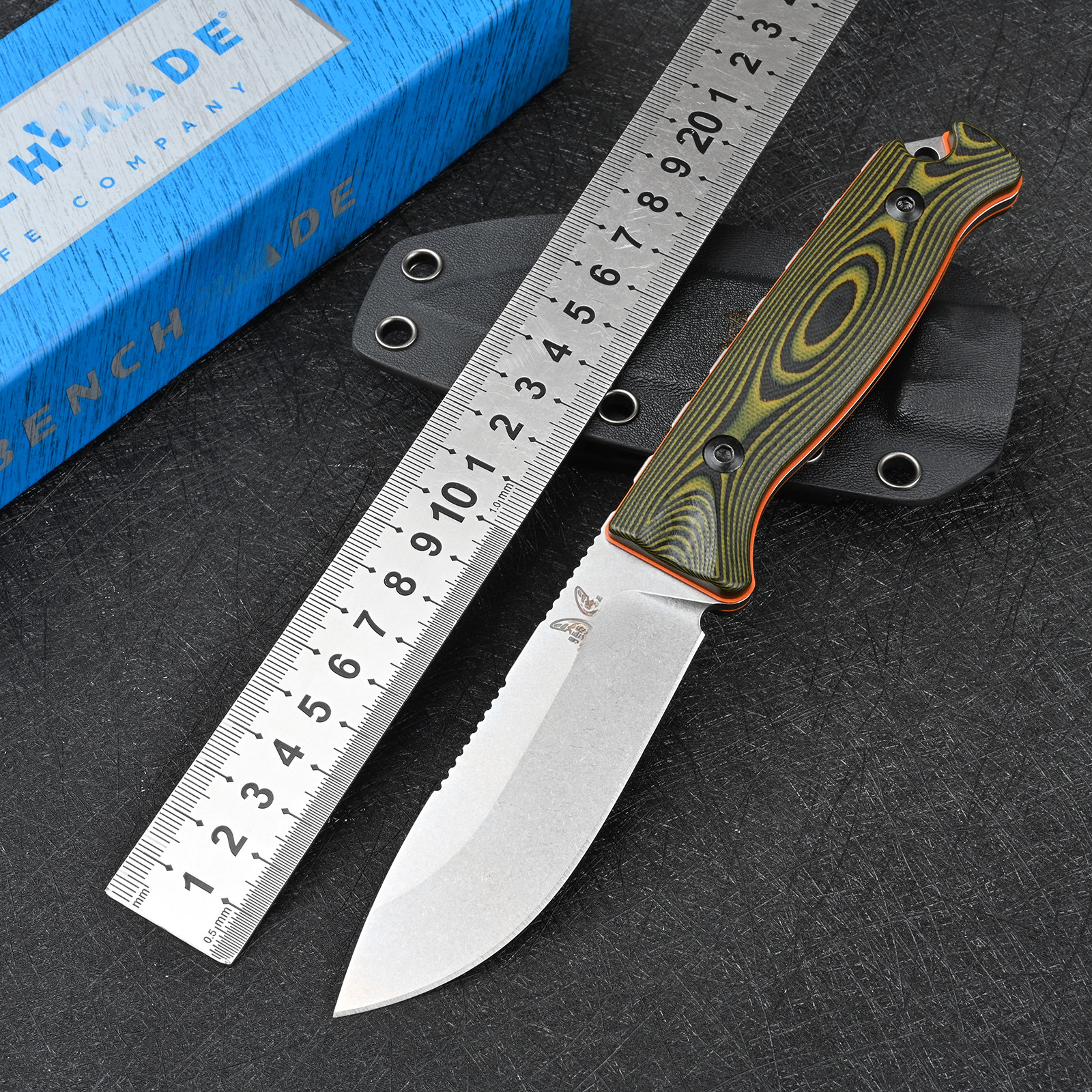 BM 15002 Wilderness Survival Straight Blade Pocket Knife with Sheath Hunting Combat Tools Bushcrafter Outdoor Gift Knives Pocket Knife