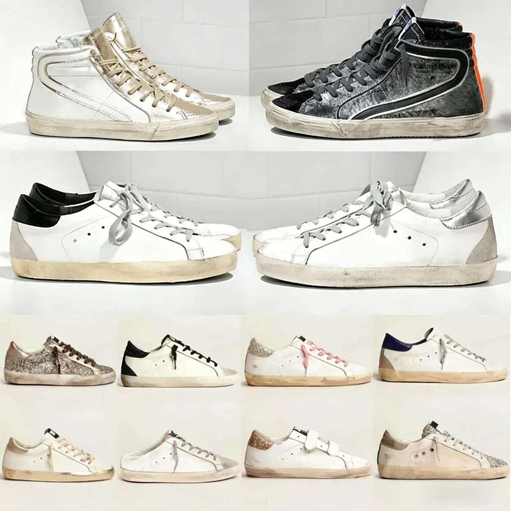 Dirty Shoes Mid-Star Sneakers Designer Luxury Version Italian Retro Handmade Womens With Signature On The Ankle Black Leather Inserts 35-46 with box