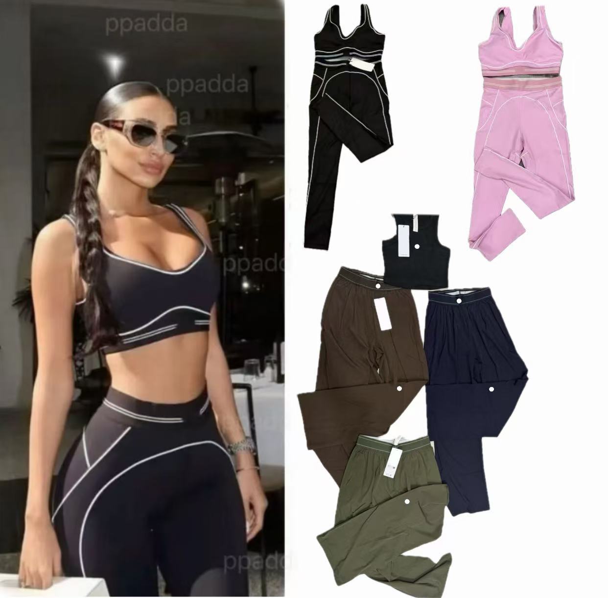 5A Women Yoga Set Heart Throb Bra Leggings Yoga women Sets Gym Short Sports Outfit Pants Shaping Waist Fitness Jogging Sportswear Running