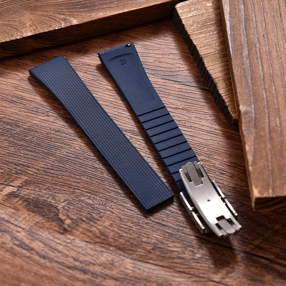 20mm Delugs CTS Fkm Rubber Watch Bands with 4 Color Butterfly Buckle Unique Texture Quick Release Watch Strap for Watch 260422