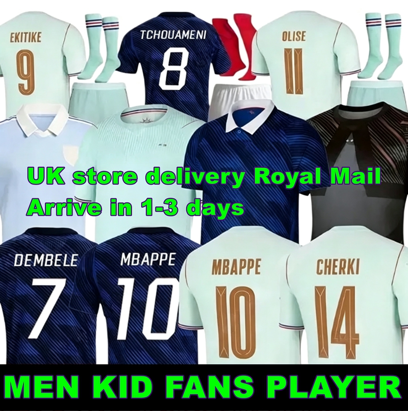 UK Stock 2026 France world cup Soccer Jerseys MBAPPE DEMBELE EKITIKE Olise Kids national team retro Football tops Shirt maillot de foot ZIDANE HENRY vintage