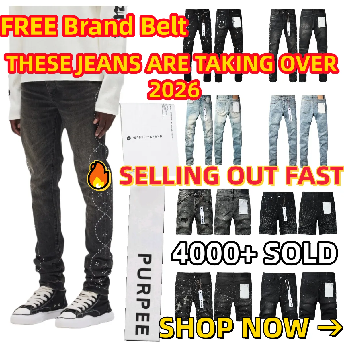 Correct version 1:1 high quality Mens purple jean Trousers Man jean Designer Jean Men Pants High Quality Straight Retro Streetwear Casual Sweatpants Designers Jogg