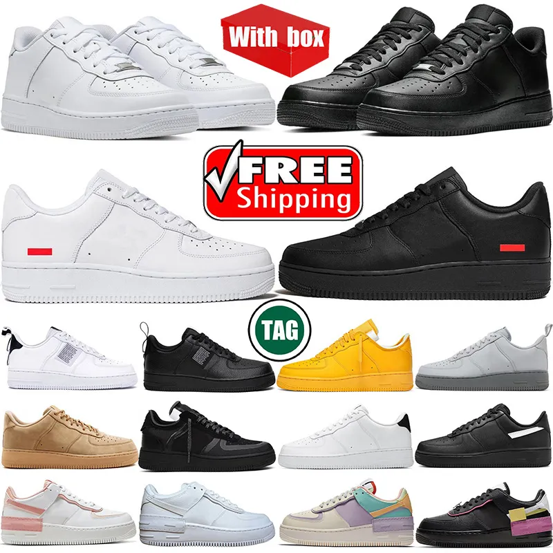 with box one men women designer running Shoes 1 Triple white black Green sneakers outdoor mens trainer size 35-47