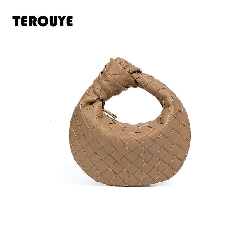 Summer New Women's Mini Handbags Woven Croissant Knotted Dumpling Convenient Lipstick Bags TEROUYE