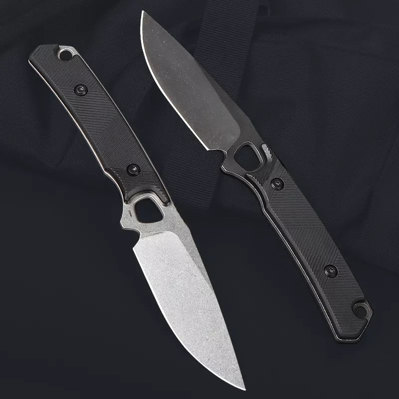 KS 2048 Durable Fixed Blade Knife - 8Cr13Mov Blade - Nylon Fiber Handle - Outdoor Multi-functional Portable Cutting Knife