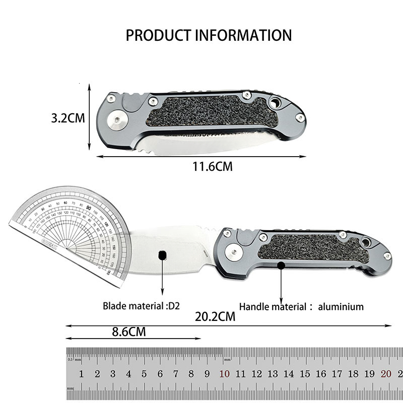 LUDT Gen III Folding Pocket Knife, Aluminum Alloy Handle, D2 Steel Blade Outdoor EDC Tactical Knife for Camping Hunting Survival