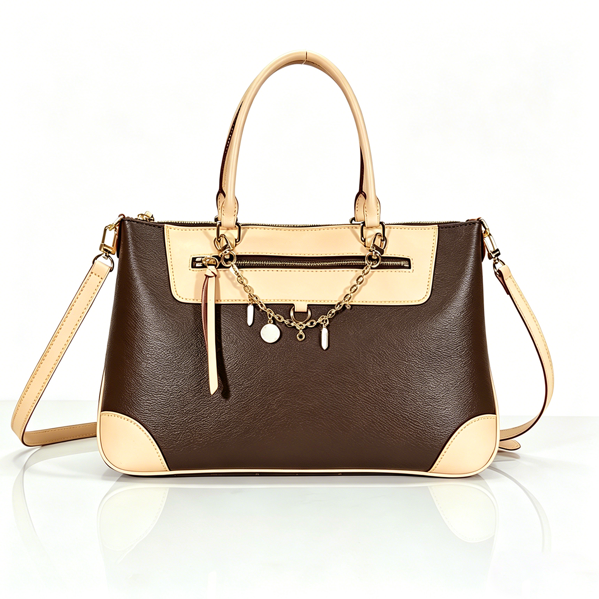 Luxury Monogram Handbag Charm Decorated Designer Tote bag Fashion Business Tote Commute bag Work bags for Women Large Capacity Top Handle Shoulder Crossbody bag