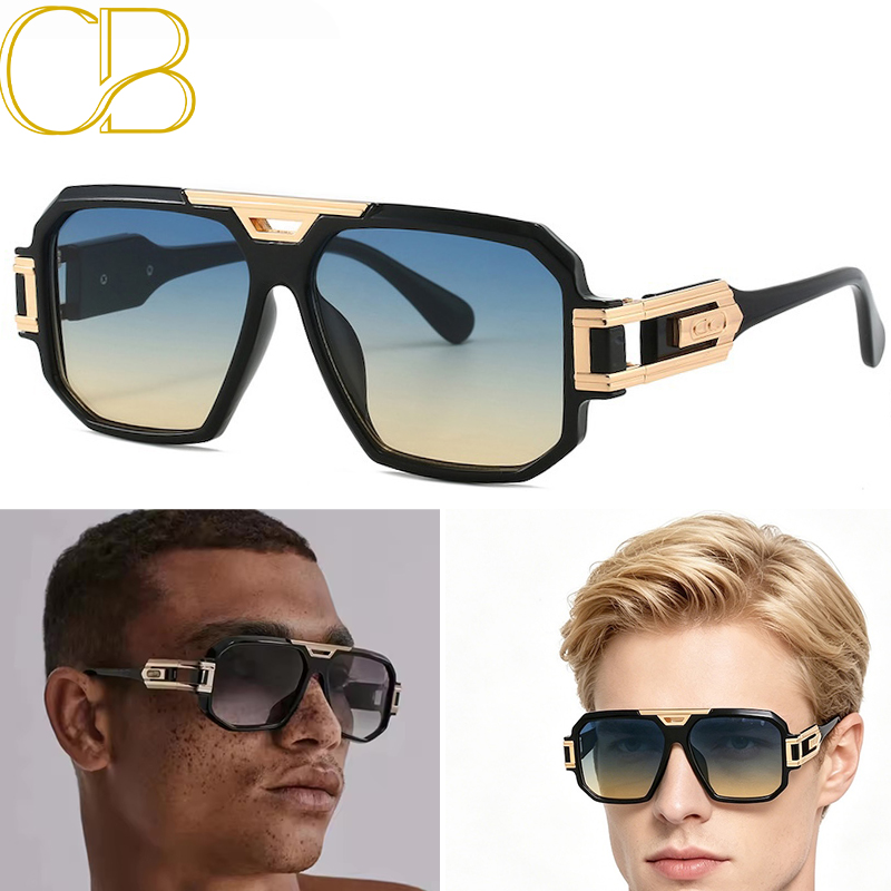 Cross-Border Export New Modern Retro Large Frame Men's Sunglasses Ins Style Street Style Big Brand Ink Steampunk Oversized Pilot UV Protection CB