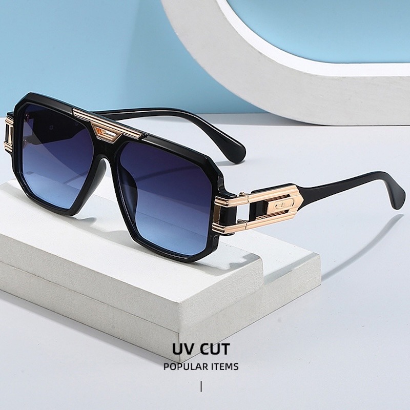 Cross-Border Export New Modern Retro Large Frame Men's Sunglasses Ins Style Street Style Big Brand Ink Steampunk Oversized Pilot UV Protection CB