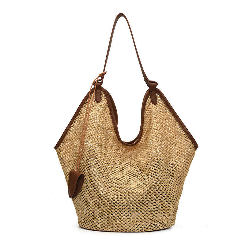 Capacity Hollow Out Tote for Women New Vintage Straw Unique Niche Single Shoulder Commuter Woven Large Bag