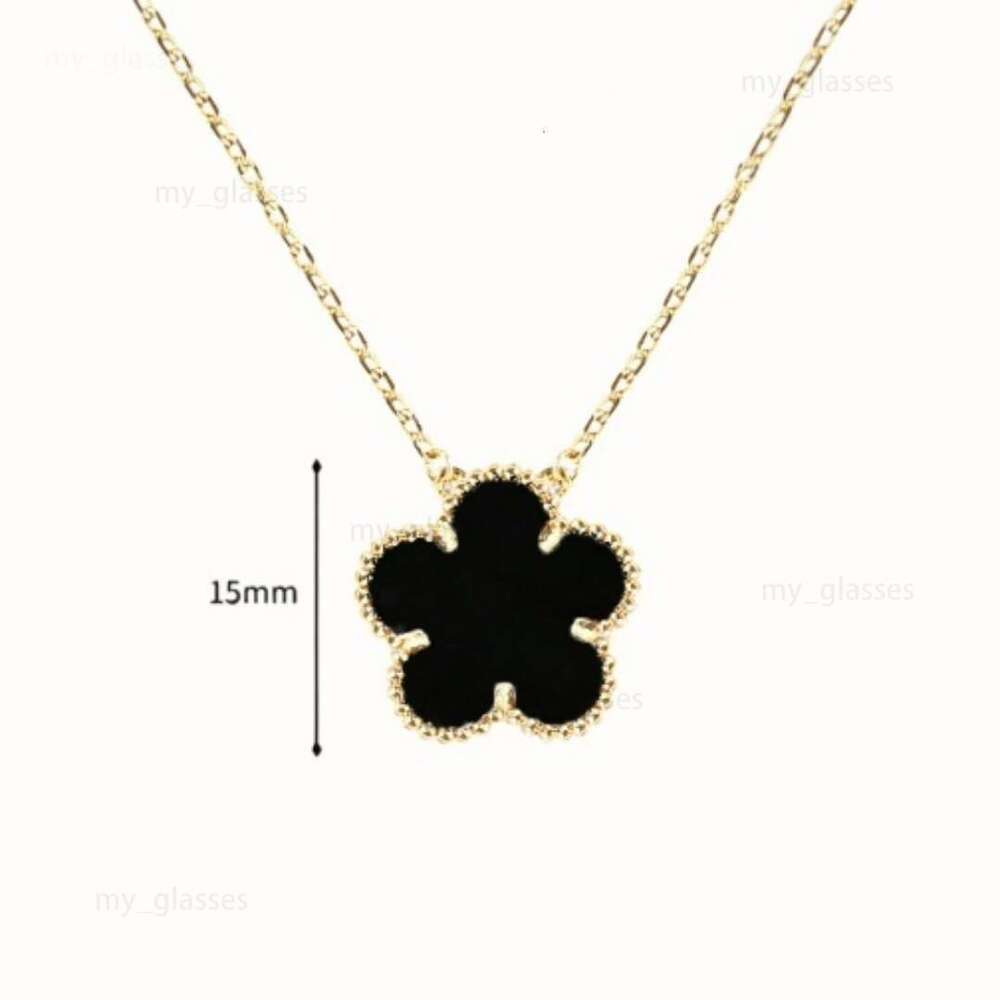 Designer Four Leaf Clover Necklace for Women, Mother of Pearl Dia Pendant, Gold-Plated Stainless Steel Chain, Classic Jewelry, TB1536