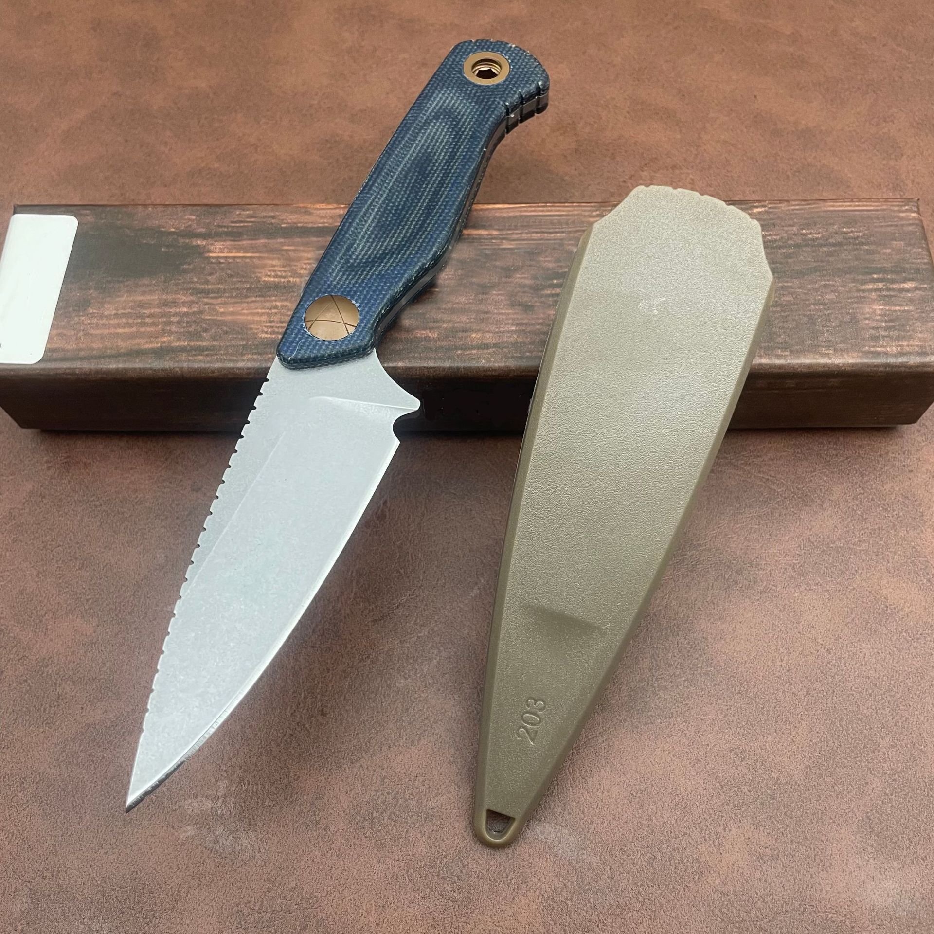 New BM 203BT Fixed Blade Knife with Sheath D2 Steel Blade G10 Handle Outdoor folding knife EDC Camping Knife Hiking Hunting Survival Tools - view 5