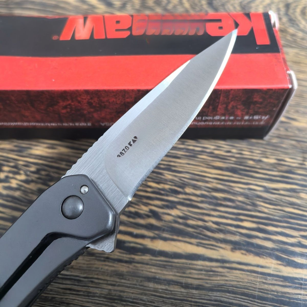 KS 3870 Amplitude Assisted Flipper Knife 8Cr13Mov Blade 420 Steel Gray Handle Self-defense Utility Hunting Folding Knife