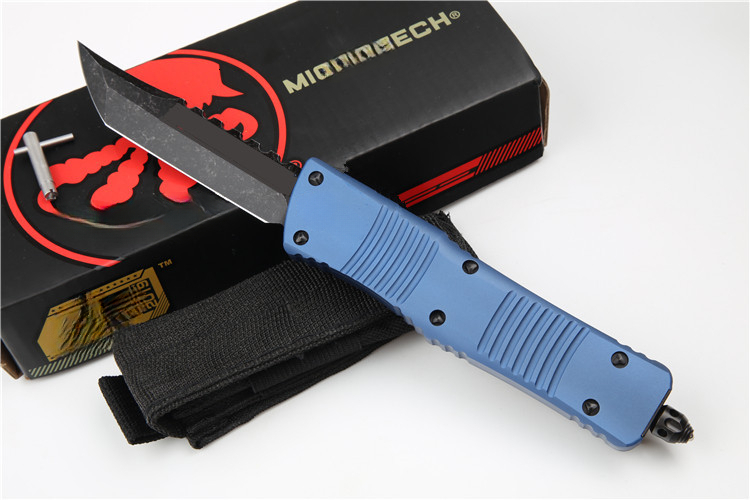 Blue Handle Outdoor Folding Knife, Aviation Aluminum Alloy 6061 High Hardness D2 Pocket Knife