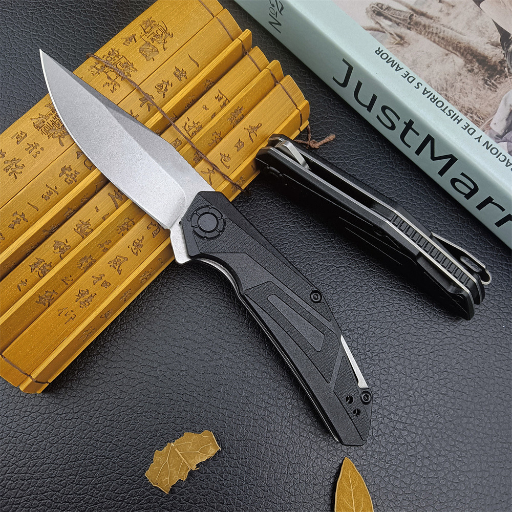 KS 1370 Folding Knife 8Cr13Mov Steel Blade Nylon Composite Carbon Fiber Handle Portable Household Fruit EDC Carry-Along Tool Knife