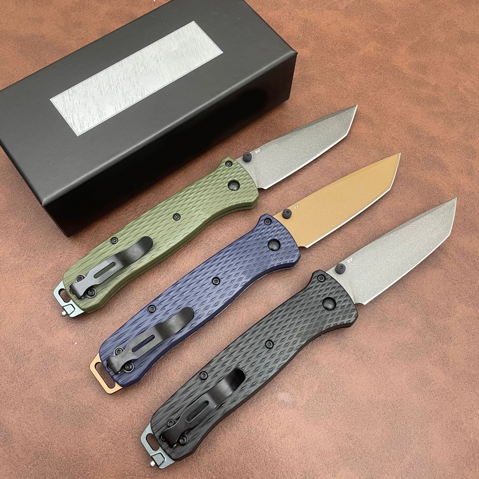 BM 537 Folding Pocket Knife Drop Point Flat Blade Nylon Fiber Handle Hunting Camping Tactical Combat Self-Defense Multi-Function