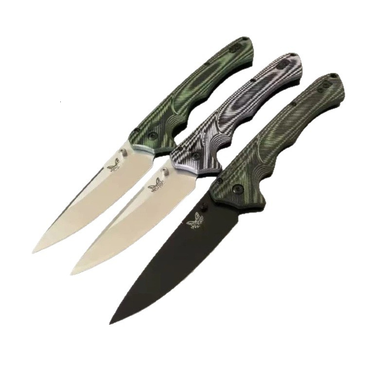 New BM 615BK-1401 Outdoor Tactical Fixed Blade Knife D2 Blade G10 Handle EDC Jungle Hunting Cutting Survival Tools with Sheath
