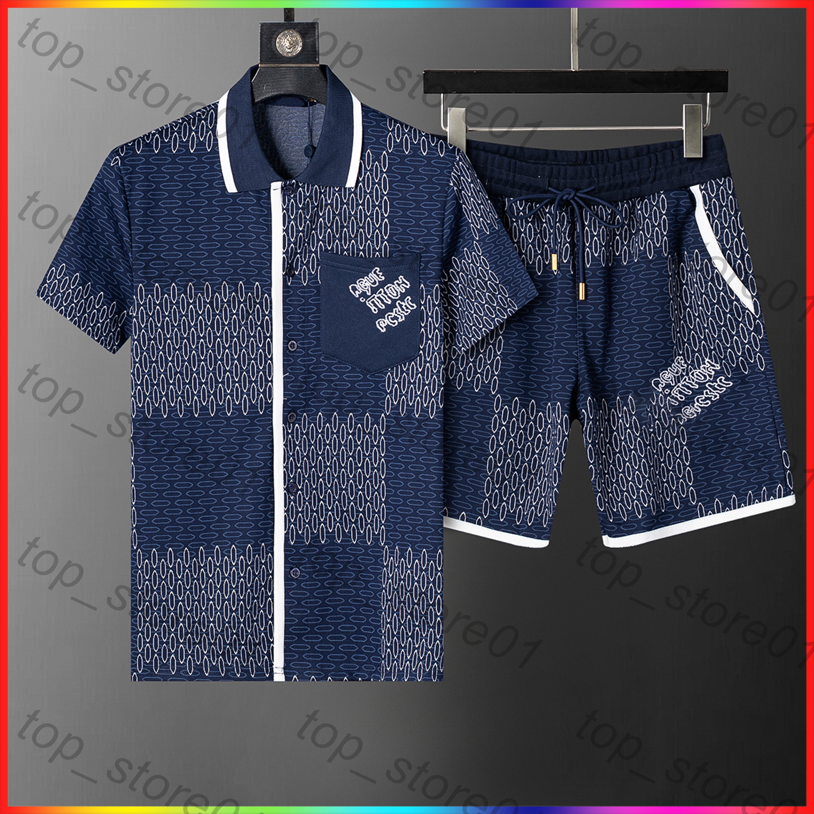5A Mens Beach luxury Designer Shorts Sets Summer polo tracksuit set Summer T Shirt Seaside Holiday Shirts Shorts Man Women Luxury Set Outfits Joggers Sportswears