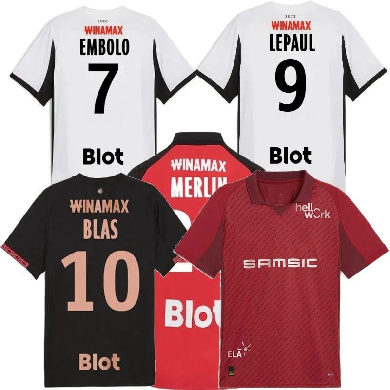 2025 2026 Stade Rennais Camisetas soccer jersey SZYMANSKI CAMARA RONGIER BLAS JACQUET MERLIN EMBOLO LEPAUL ROUAULT BRASSIER M.TAMARI 25 26 football shirt
