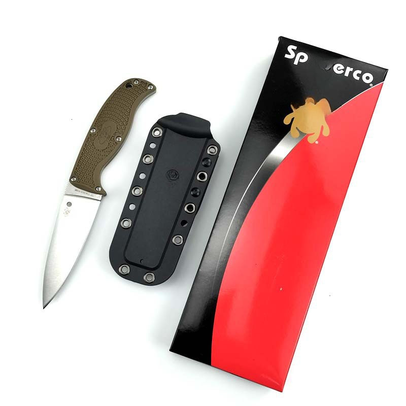 FB31 Camping Survival Tactics And Hunting Handmade Olive Plastic Handle Fixed Blade Knife - A Premium Product For Outdoor Enthusiasts Pocket Knife