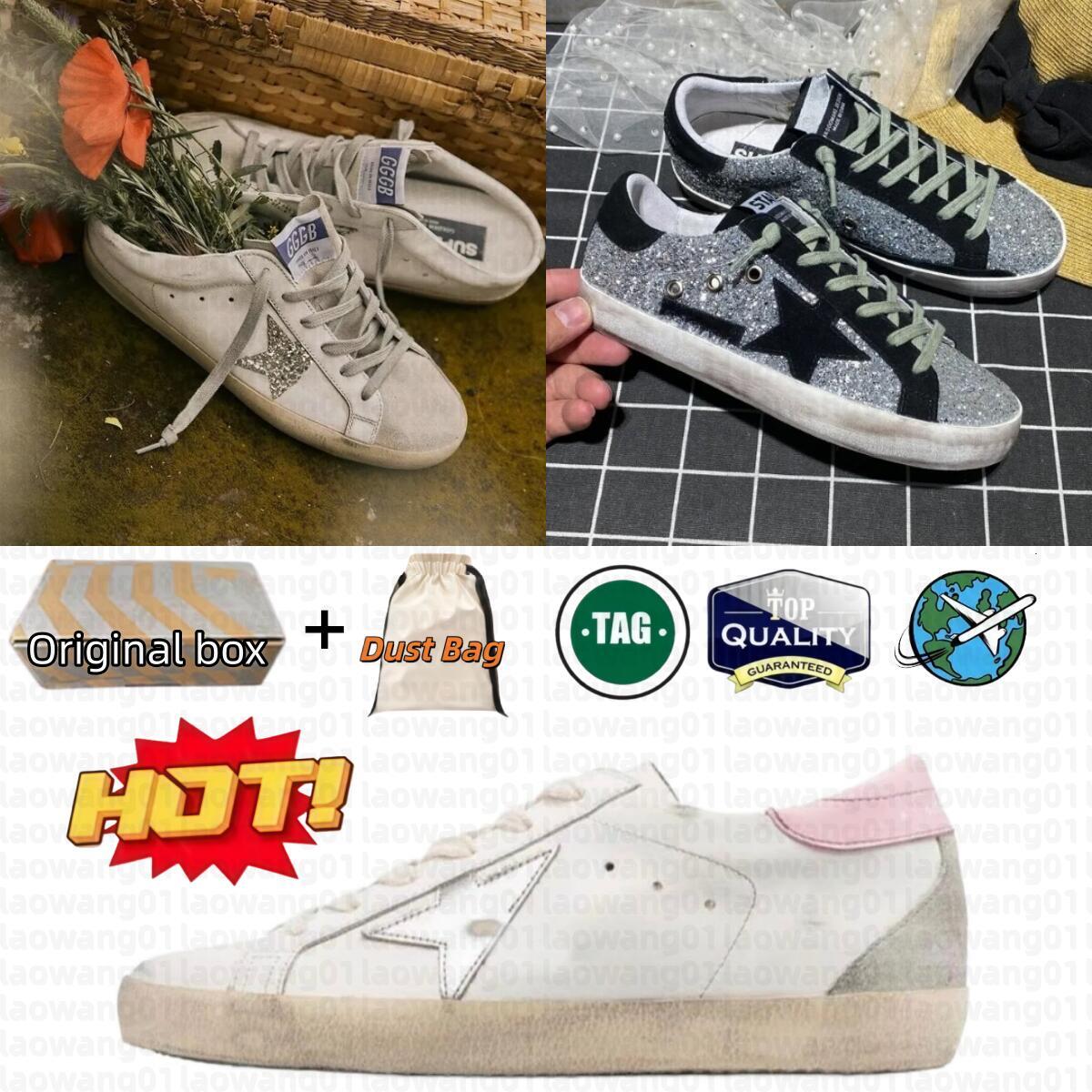 Top Designer shoes goldenity goosely sneakers Brand tennis Dad-star Women Mens Running Shoes Italy Sequin Classic White Do-Old Superstares