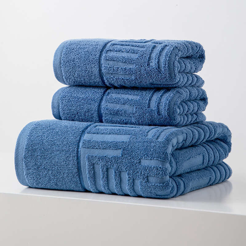 Class A Pure Cotton Bath Three-Piece Set, Thickened Absorbent Face Towel, Household Gift Box Independent Packaging