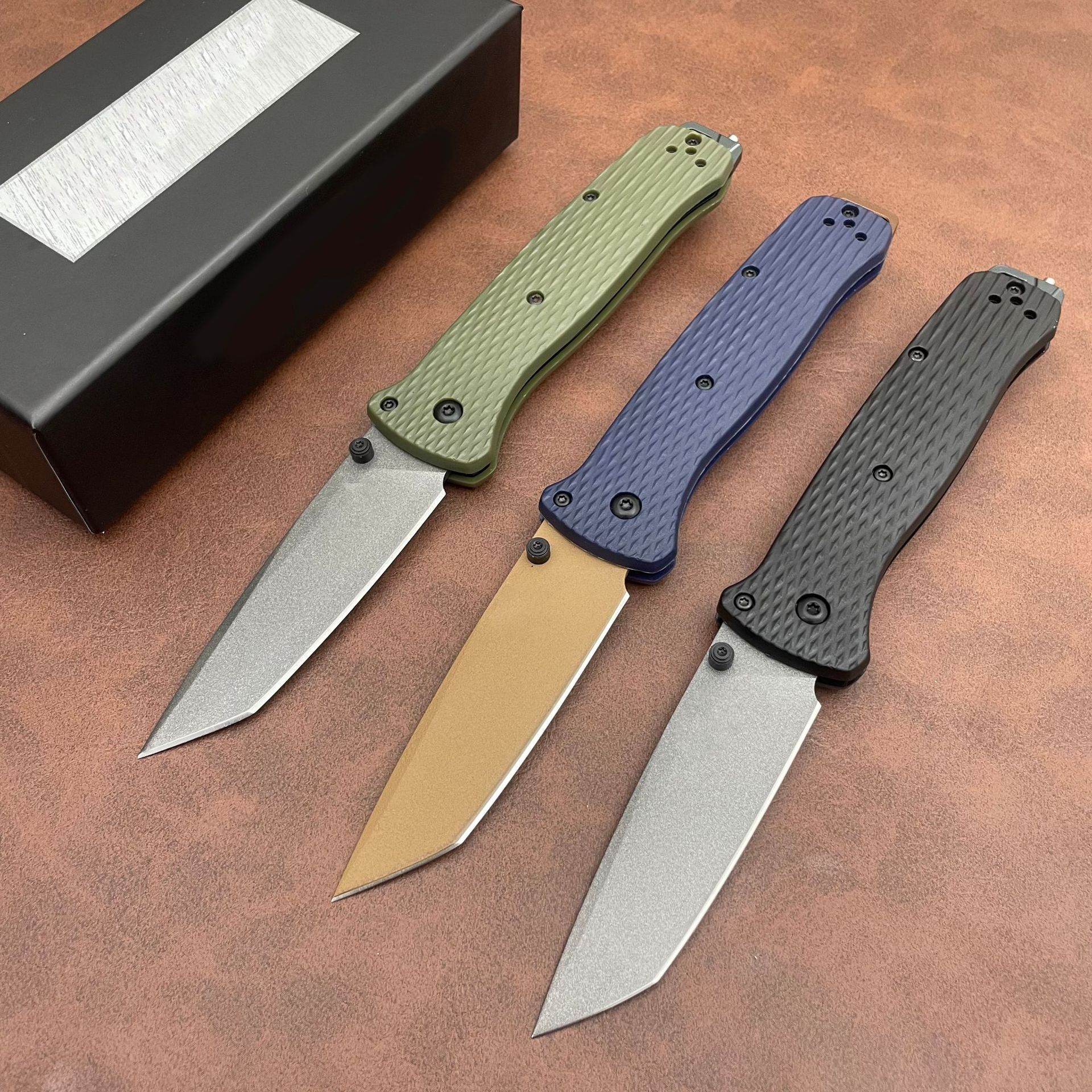 BM 537 Folding Pocket Knife Drop Point Flat Blade Nylon Fiber Handle Hunting Camping Tactical Combat Self-Defense Multi-Function