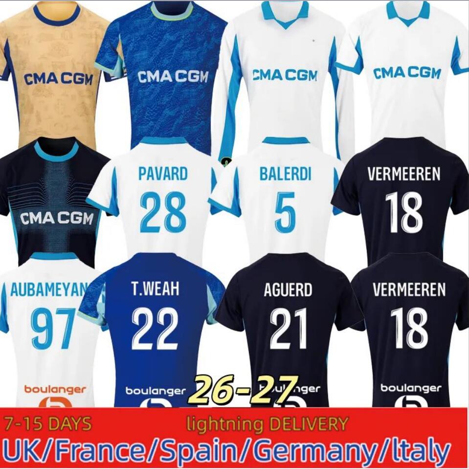 25 26 MarseilleES soccer jerseys maillot de foot CUISANCE GUENDOUZI ALEXIS PAYET football shirts men and kids VERETOUT Under OM Olympique Vitinha fans player CLAUSS