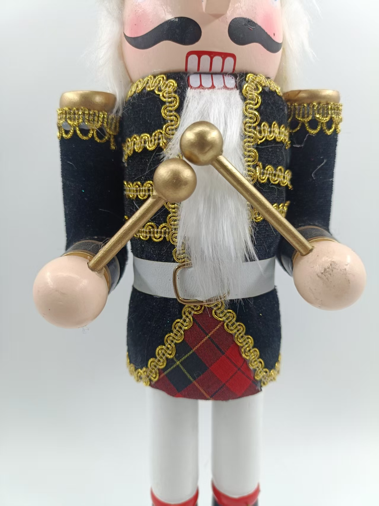 Black & Gold Drummer Nutcracker Christmas Holiday Tabletop Ornament