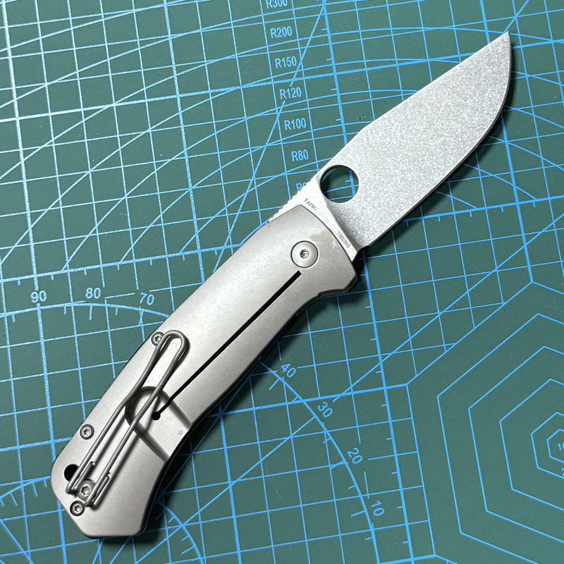C186 Pocket Folding Knife Real Blade Titanium Alloy Handle Ceramic Bearing Camping Outdoor EDC Utility Knife Pocket Knife