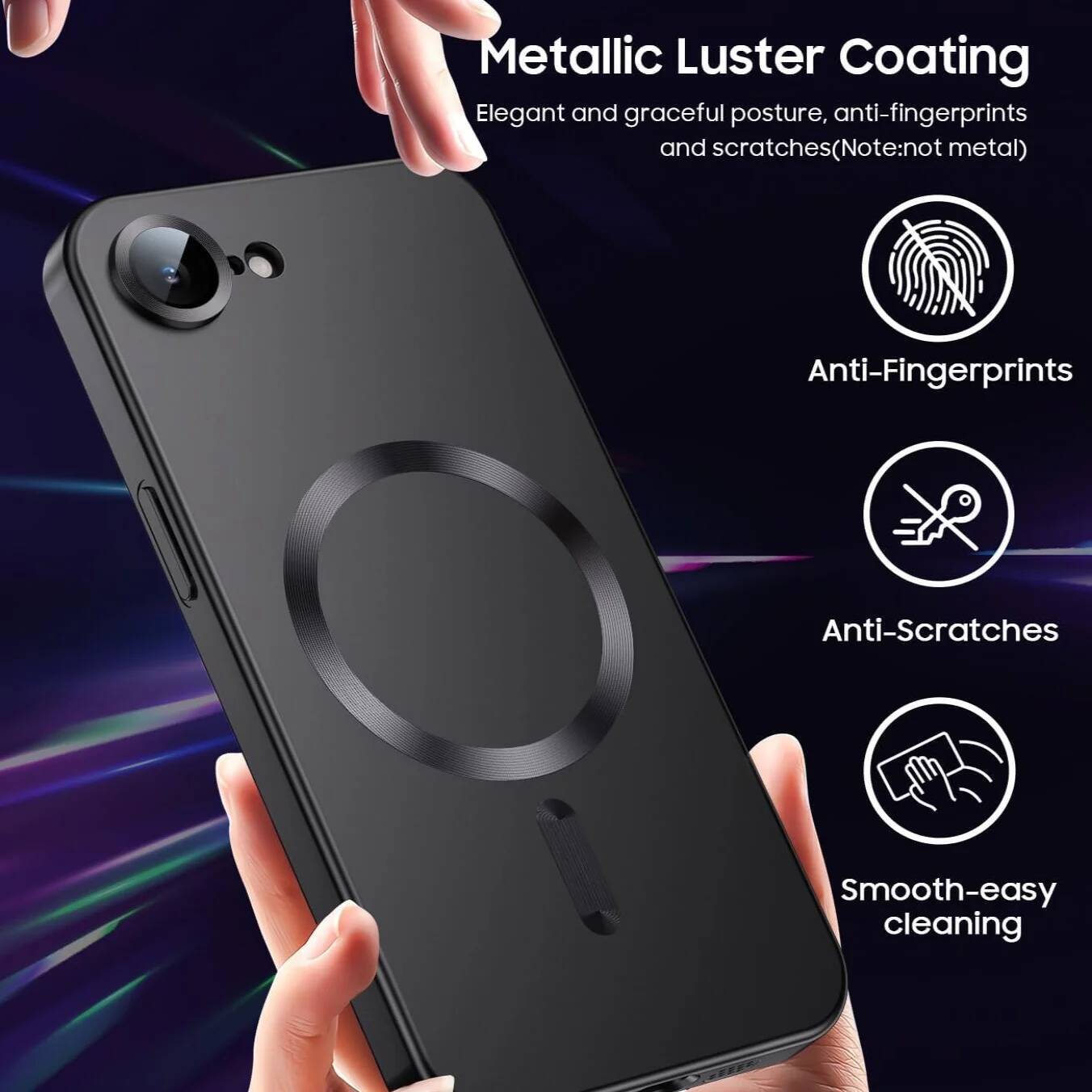 Phone Case iPhone 17e/16e Phone Case Compatible with Magnetic Built-in Camera Lens Protector Slim Soft Bumper Shockproof