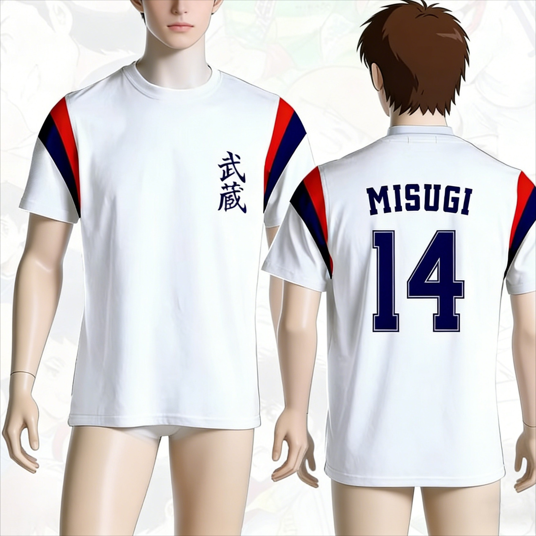 2026 New Summer Anime t-shirt Ball Captain Tsubasa Musashi Cosplay Misugi Men Jerseys Cartoon Anime Women Tee Shirts