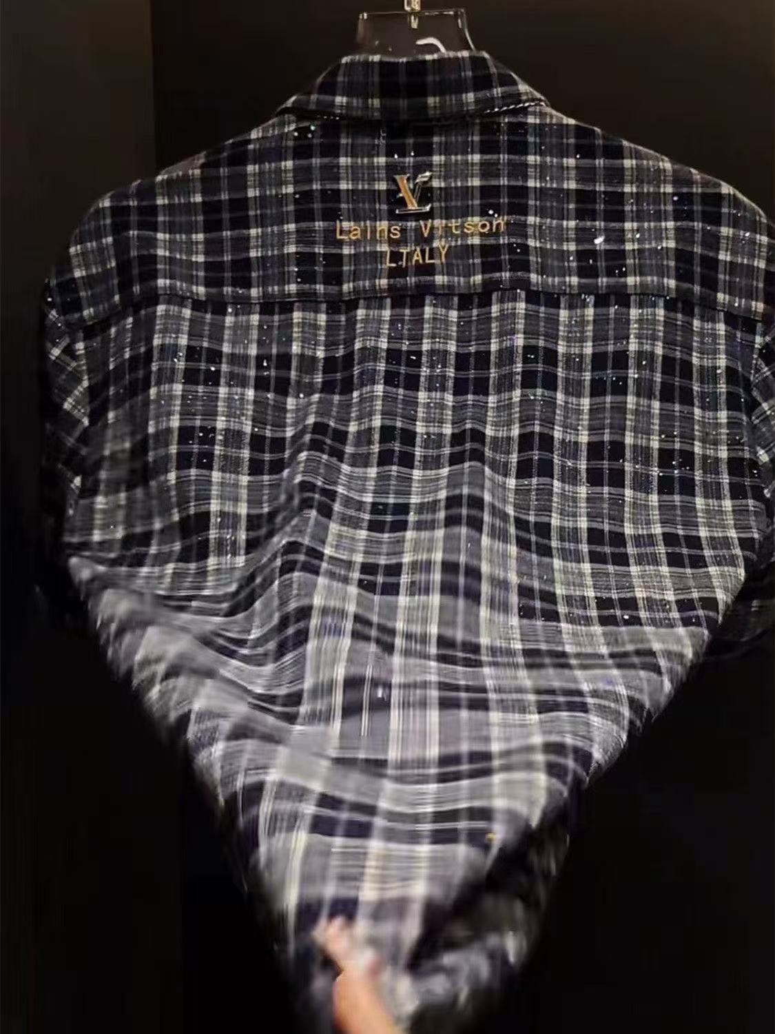 2026 summer new plaid embroidery design men's fashionable versatile short sleeved loose and comfortable casual shirt free shipping