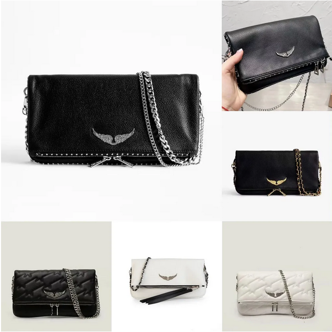 Zadig Zv Zadigevoltaire Bag Foreign Trade Spanish Womens Bag Single Shoulder Fashion New Versatile French Chain Underarm Crossbody Wings