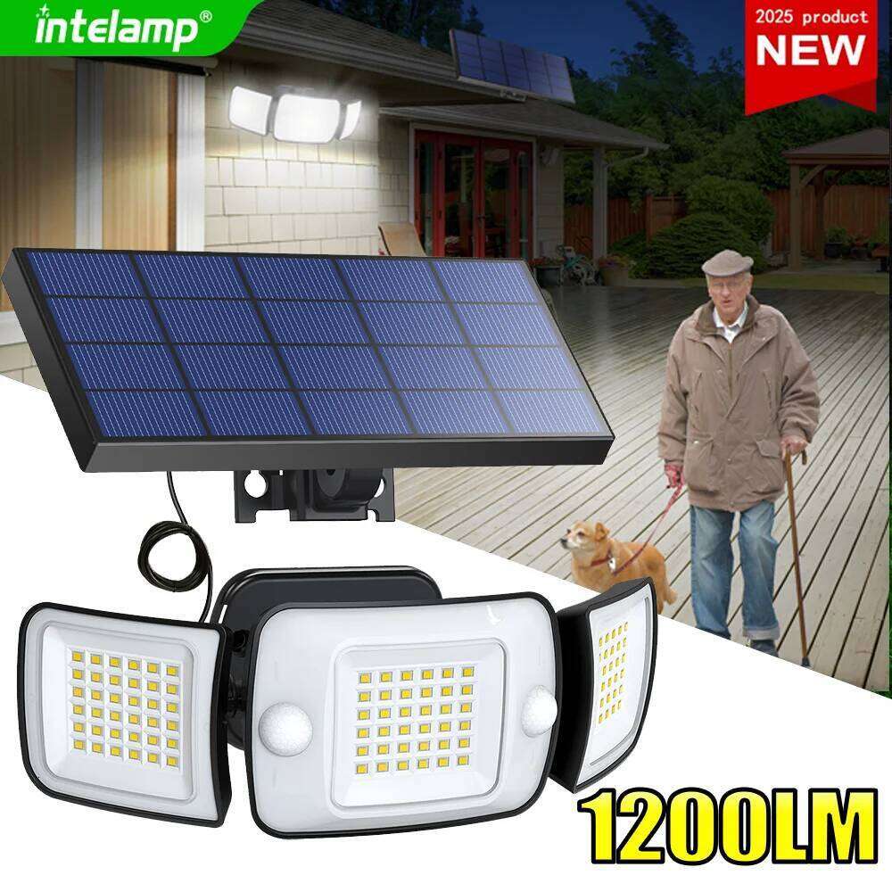 1200LM High Power Led Light Sunlight Powerful Outdoor Motion Sensor Solar Garden Street Patio Wall Yard Lamp