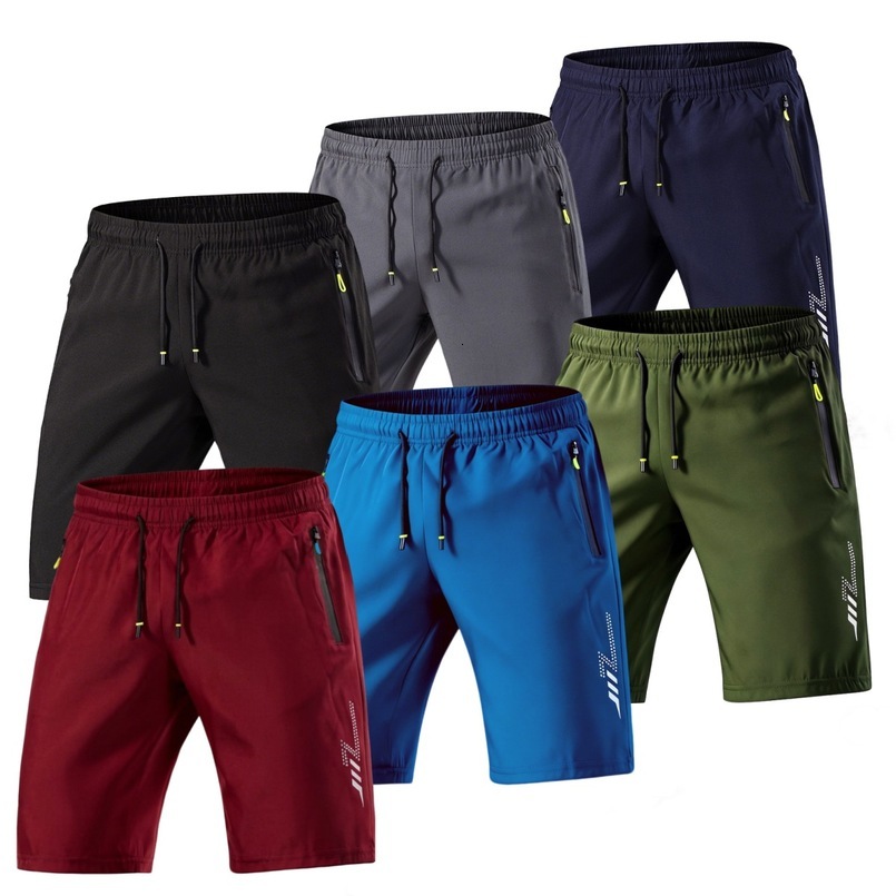 Cross-border European and American style sports running summer loose-fitting ice silk knee-length shorts, men's plus-size quick-dry beach shorts