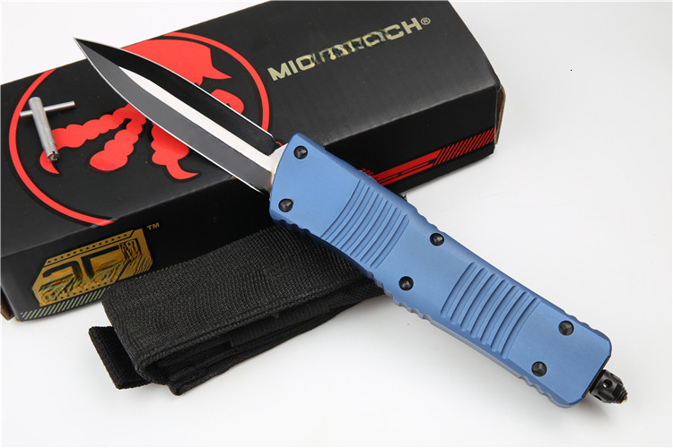 Blue Handle Outdoor Folding Knife, Aviation Aluminum Alloy 6061 High Hardness D2 Pocket Knife