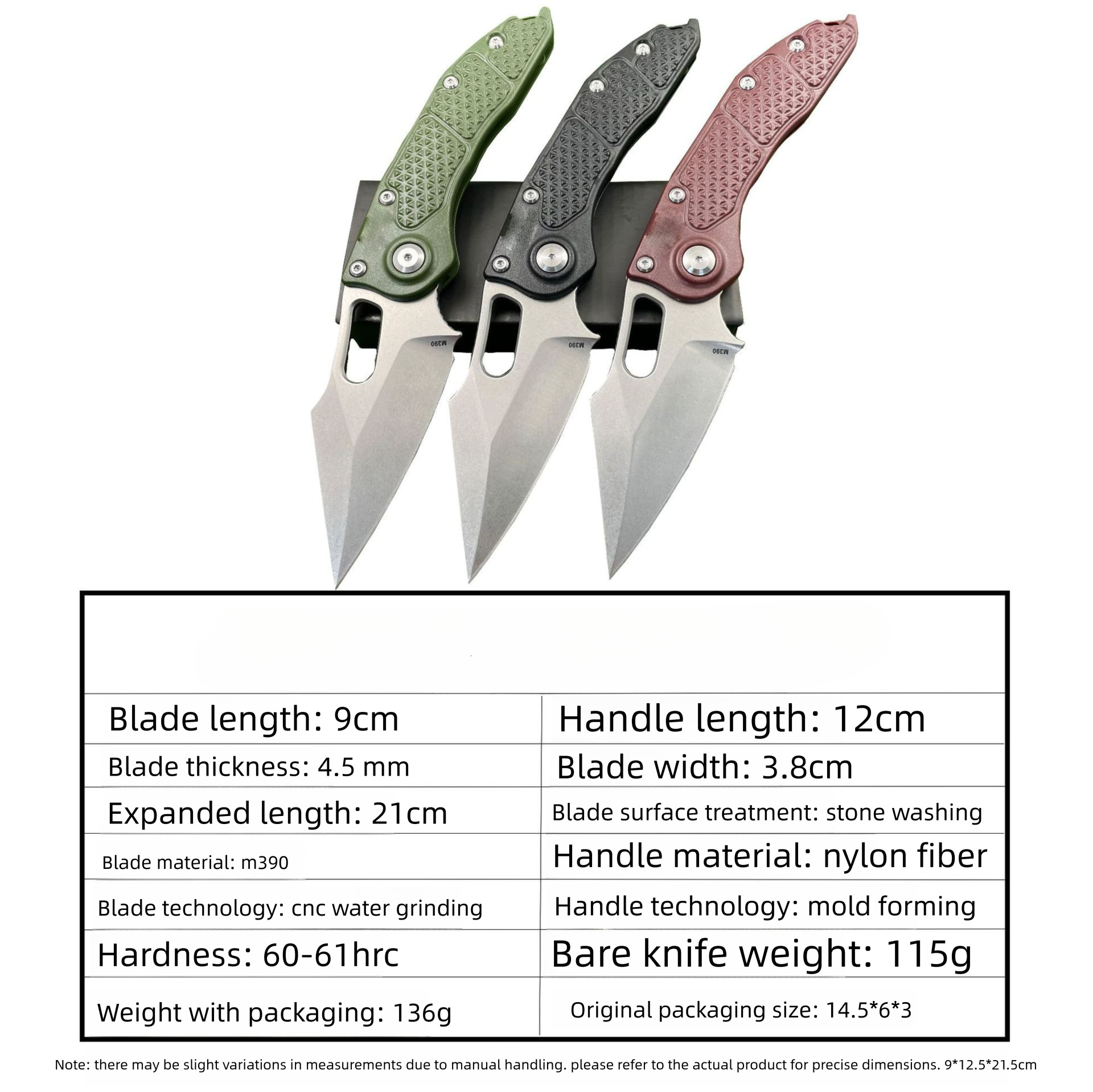 D2 Mark M390 blade Nylon handle outdoor tactical camping hunting EDC tool kitchen knife