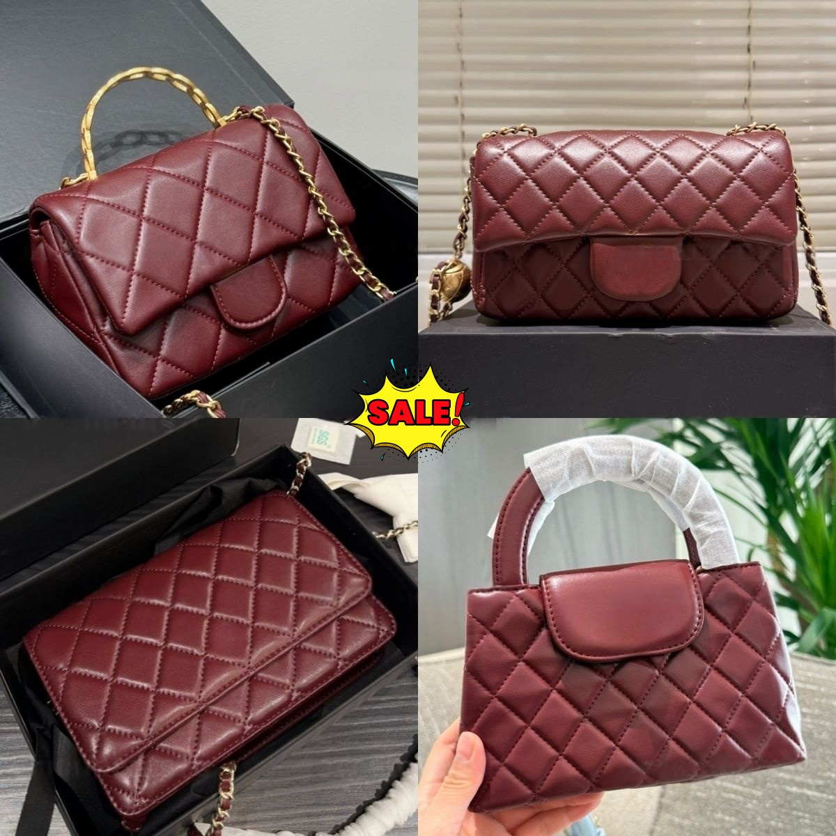 Designer Bag Luxury Bag Shoulder Bag Caviar Designer Handbag with Box Fashion Bag Evening Bag Metallic Leather Chain Square Lattice Sheepskin Wallet 10A dhgate bags