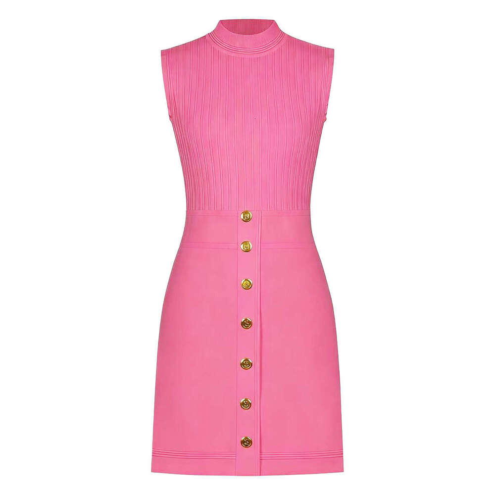 Designer's high-quality women's summer new slim k30 fit sleeveless elegant women's knitted dress