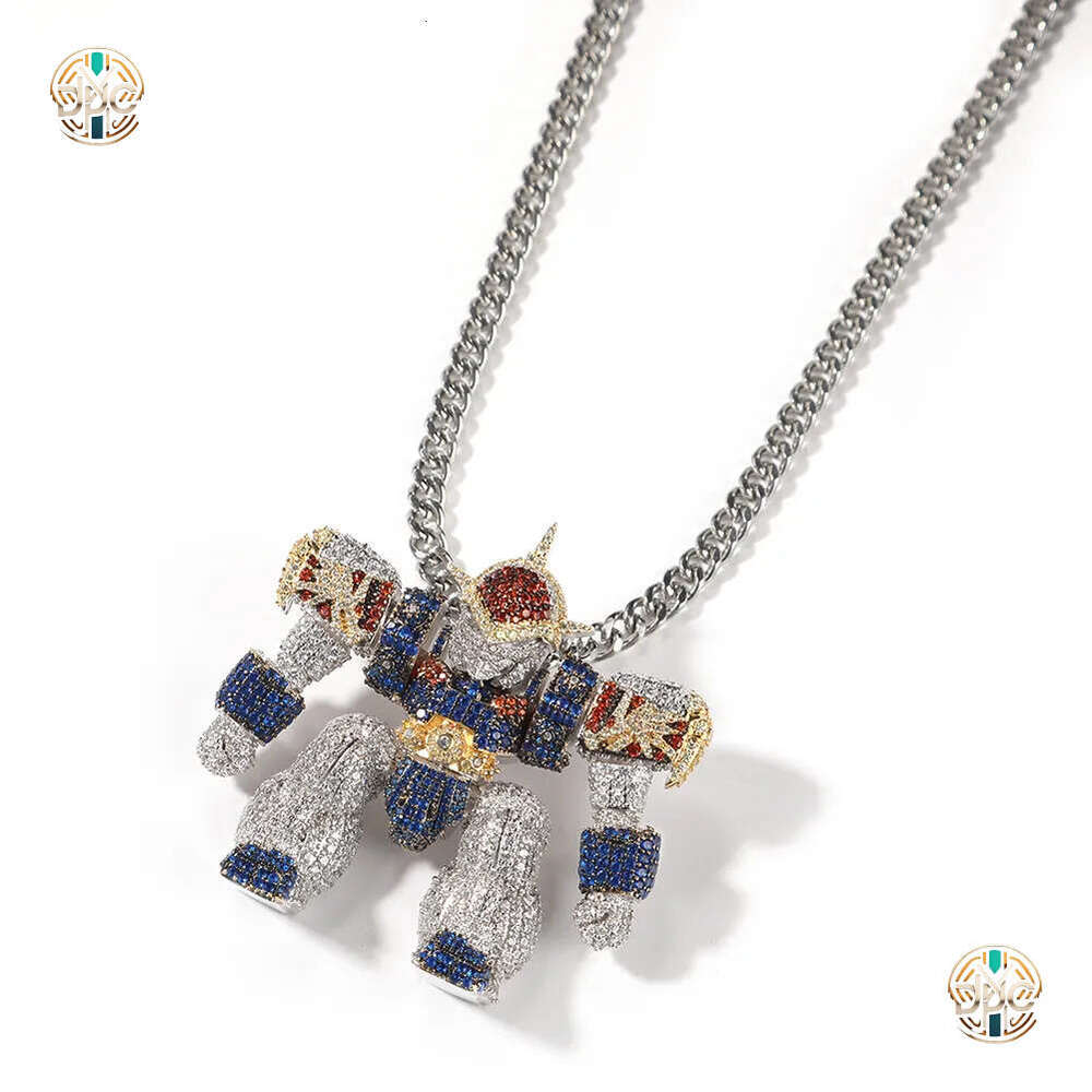 Hip Hop 3D Dragon Warrior Pendant Necklace TopBling Zirconia Real Gold Plated Boy Mens Jewelry - view 5